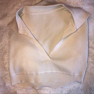 Long sleeve collared crop top